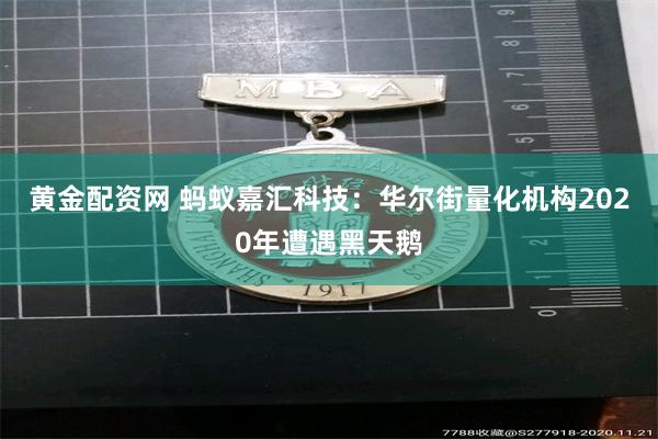 黄金配资网 蚂蚁嘉汇科技：华尔街量化机构2020年遭遇黑天鹅